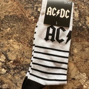 AC/DC Socks ⚡ collectors Rock Band Merch Size OS Black and White Uni NWT